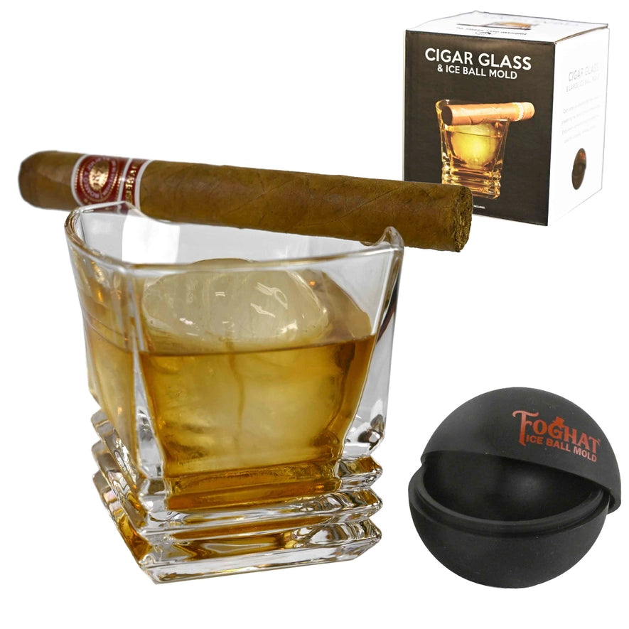 Cigar Glass w/Ice Ball Mold