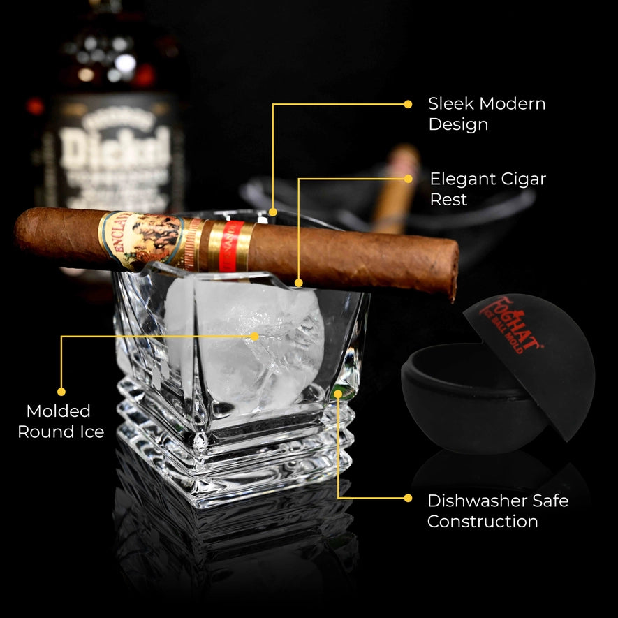 Cigar Glass w/Ice Ball Mold