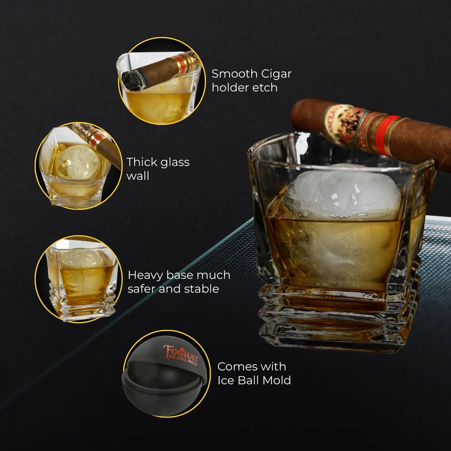 Cigar Glass w/Ice Ball Mold