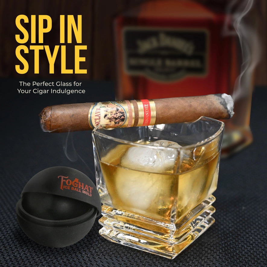 Cigar Glass w/Ice Ball Mold